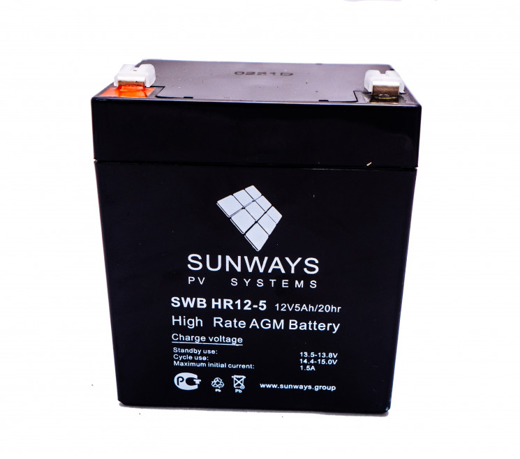 Аккумуляторная батарея SUNWAYS HR 12-5 купить в Якутске