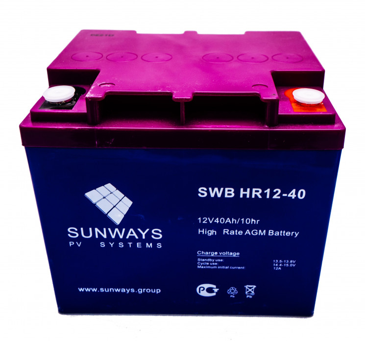Аккумуляторная батарея SUNWAYS HR 12-40 купить в Якутске
